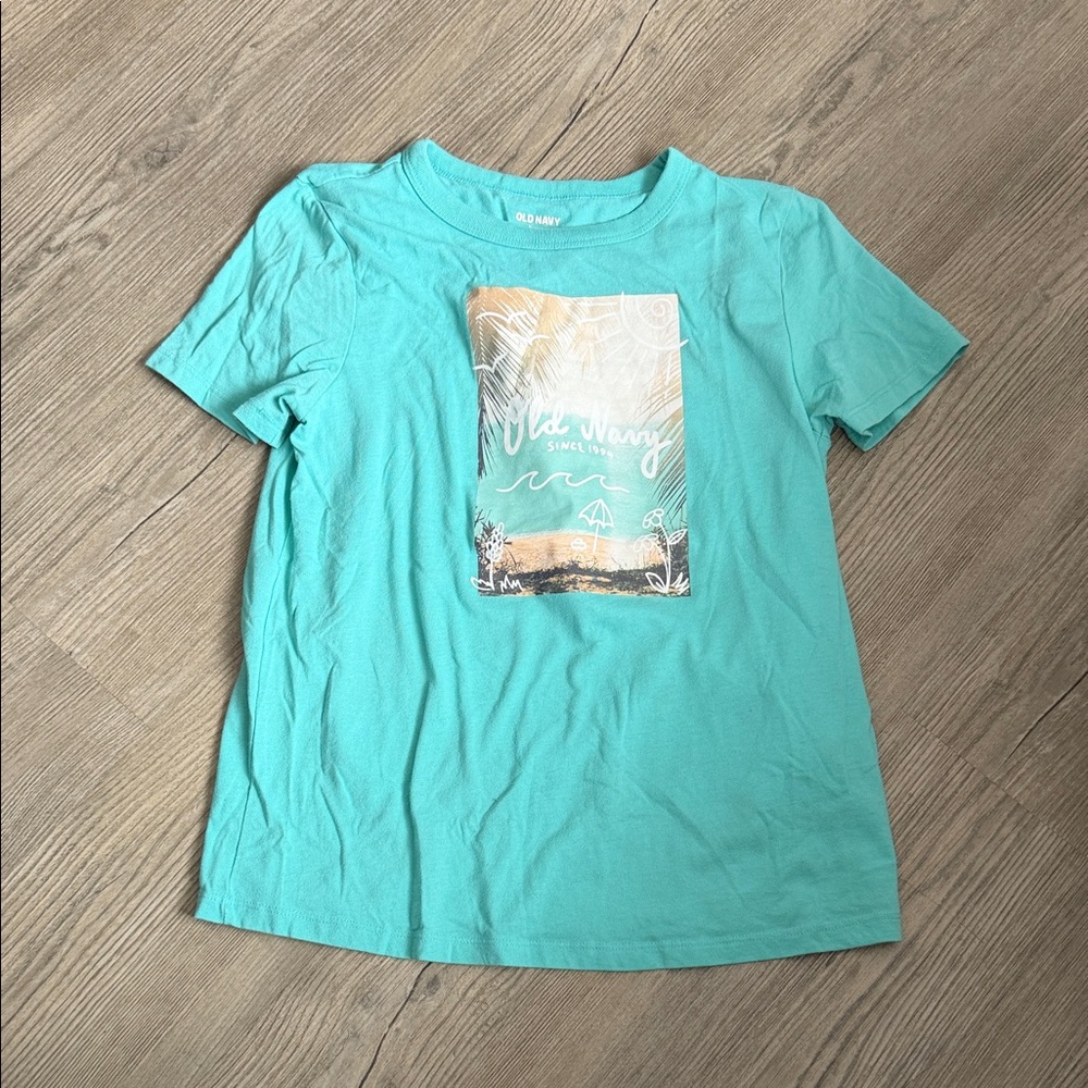 Old Navy Aqua Graphic Tee